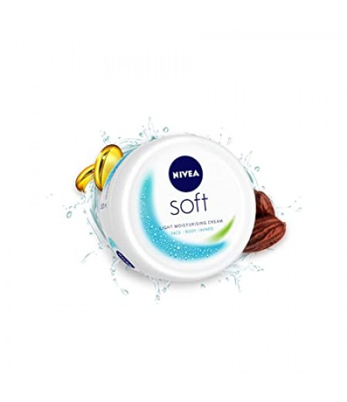 NIVEA Soft Light Moisturizer for Face, Hand & Body, Instant Hydration, Non-Greasy Cream with Vitamin E & Jojoba Oil, 200 ml